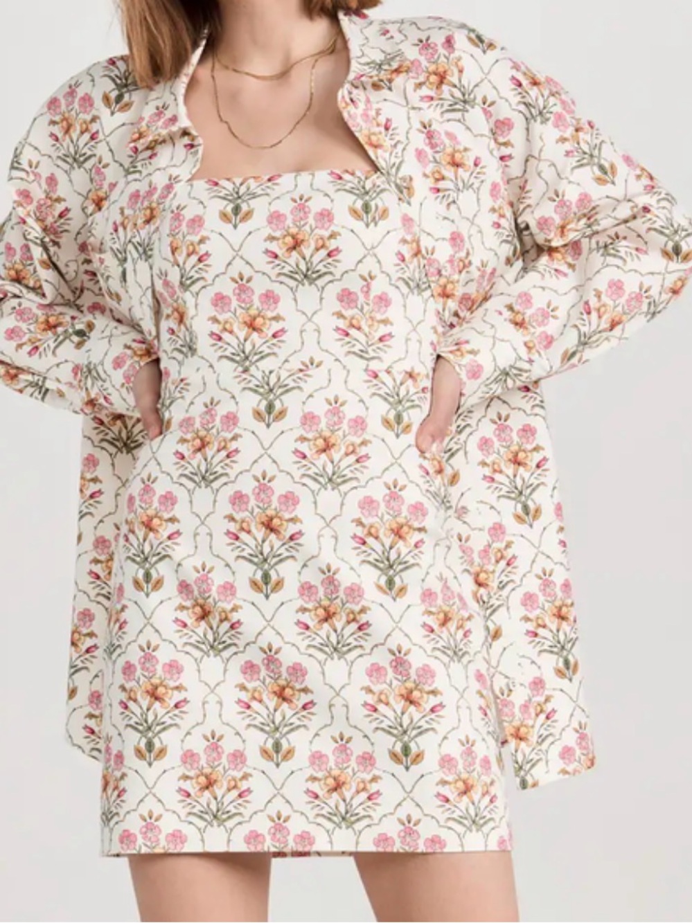 Favorite Daughter Cream Shirt with Pink Floral Print